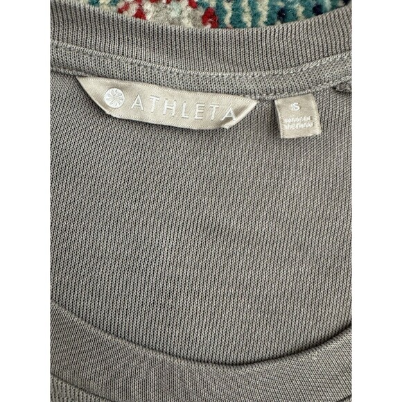 Athleta Serenity‎ Pullover Women's Small Gray Criss Cross Sweatshirt Top - Picture 3 of 6
